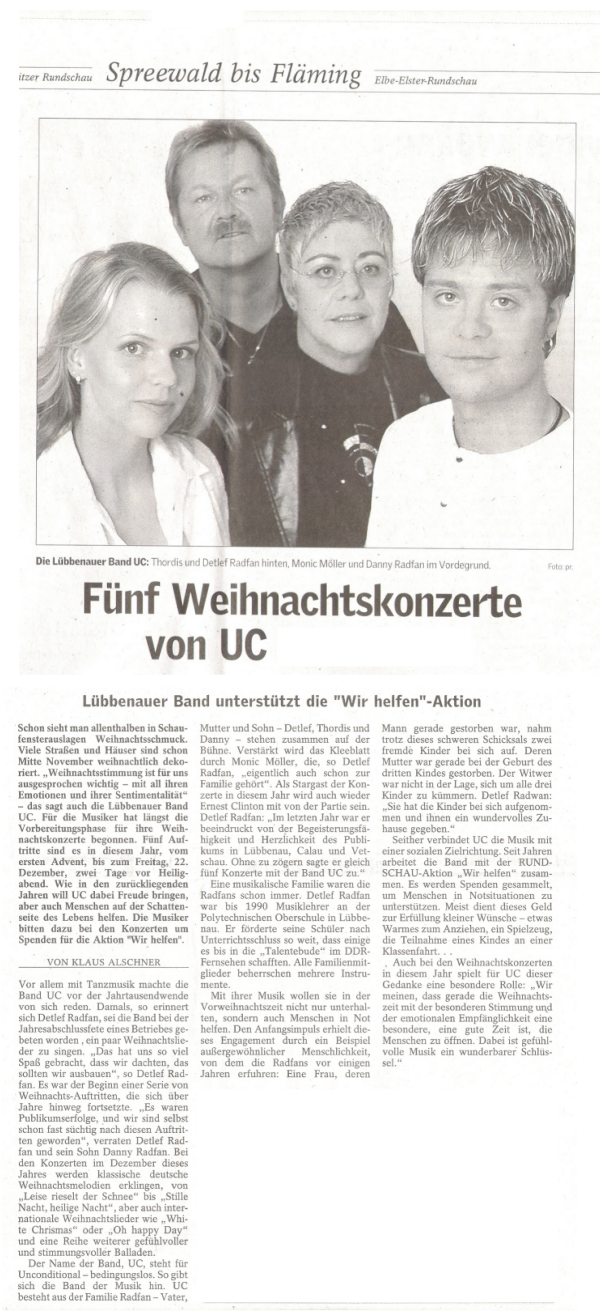 F�nf weihnachtskonzert von UC