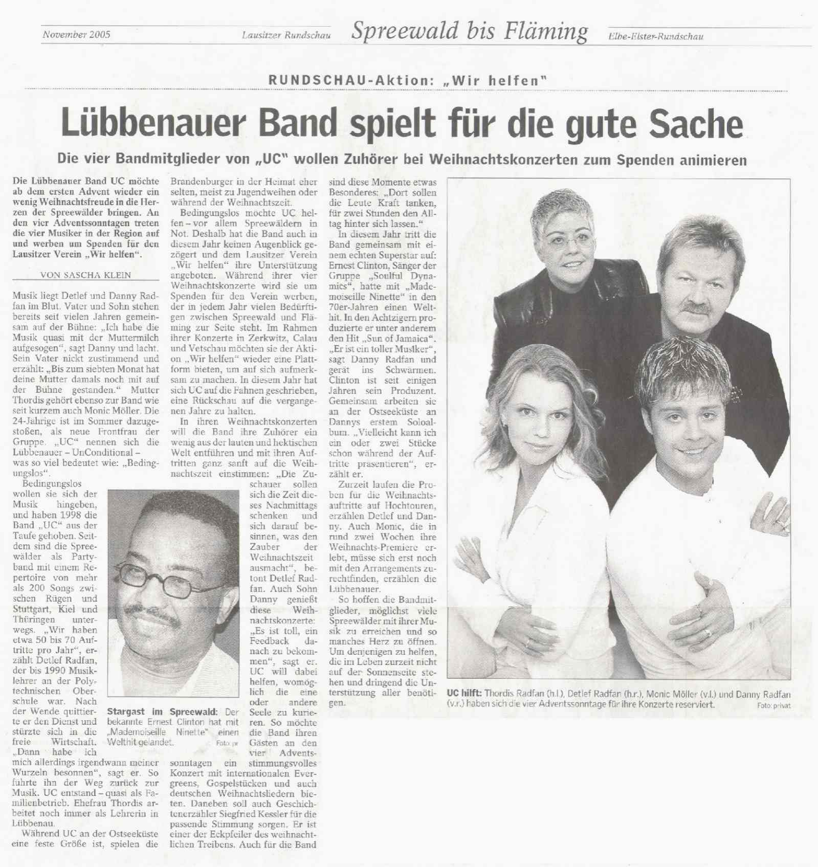 L�bbenauer Band spielt f�r gute Sache klein