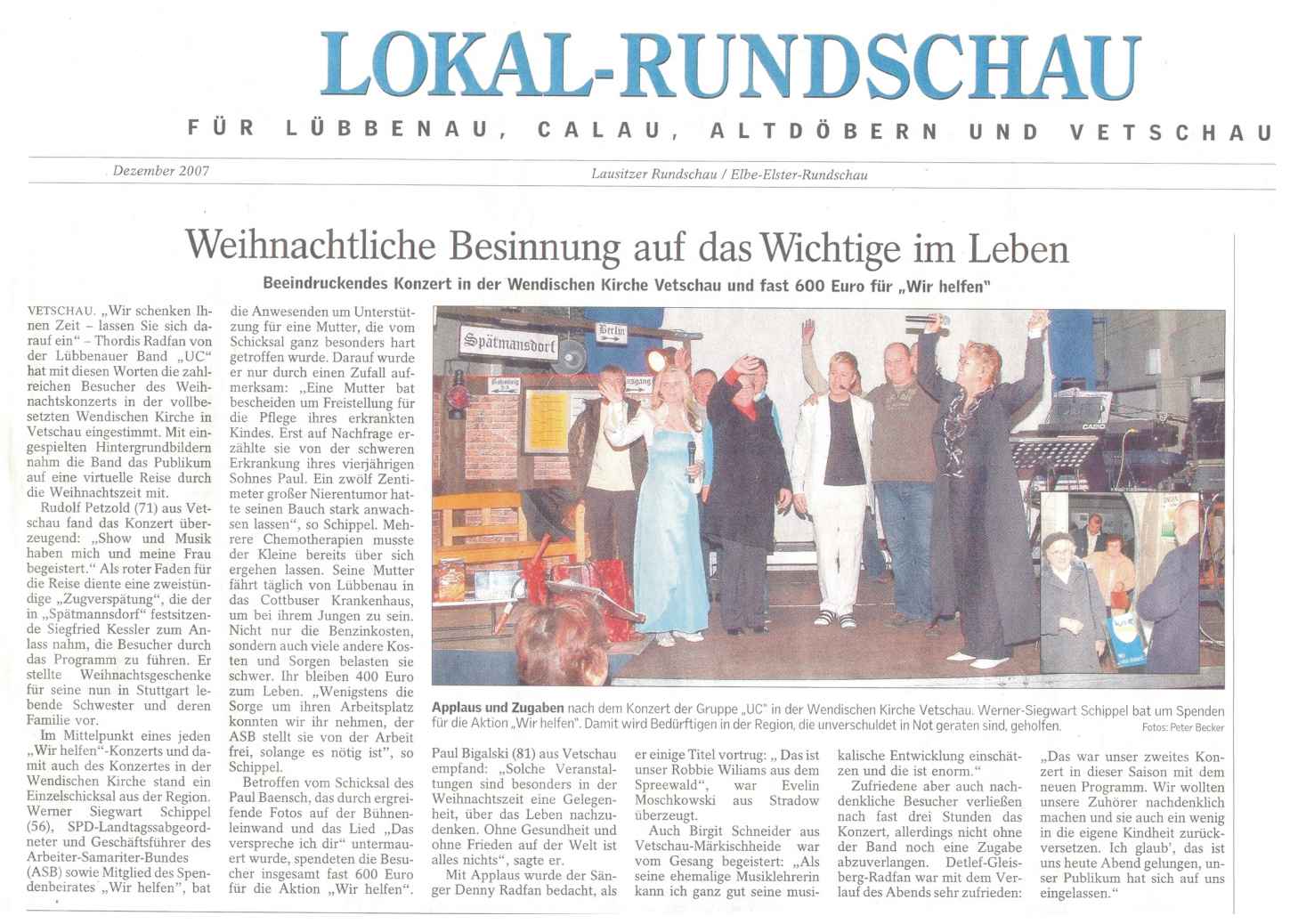 Weihnachtsliche Bessinnung auf das wichtige